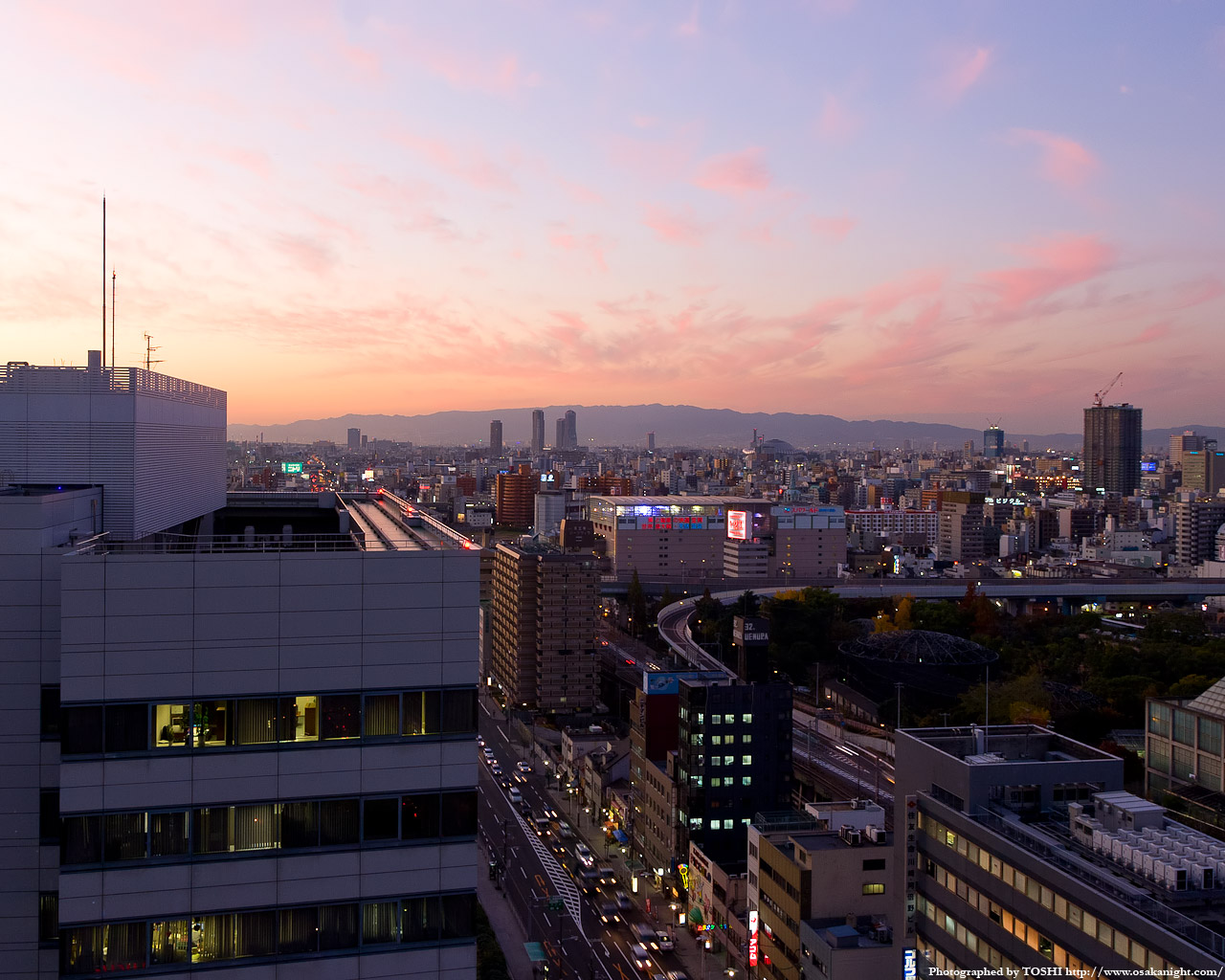 西方向大阪ベイエリア方面の夕景
