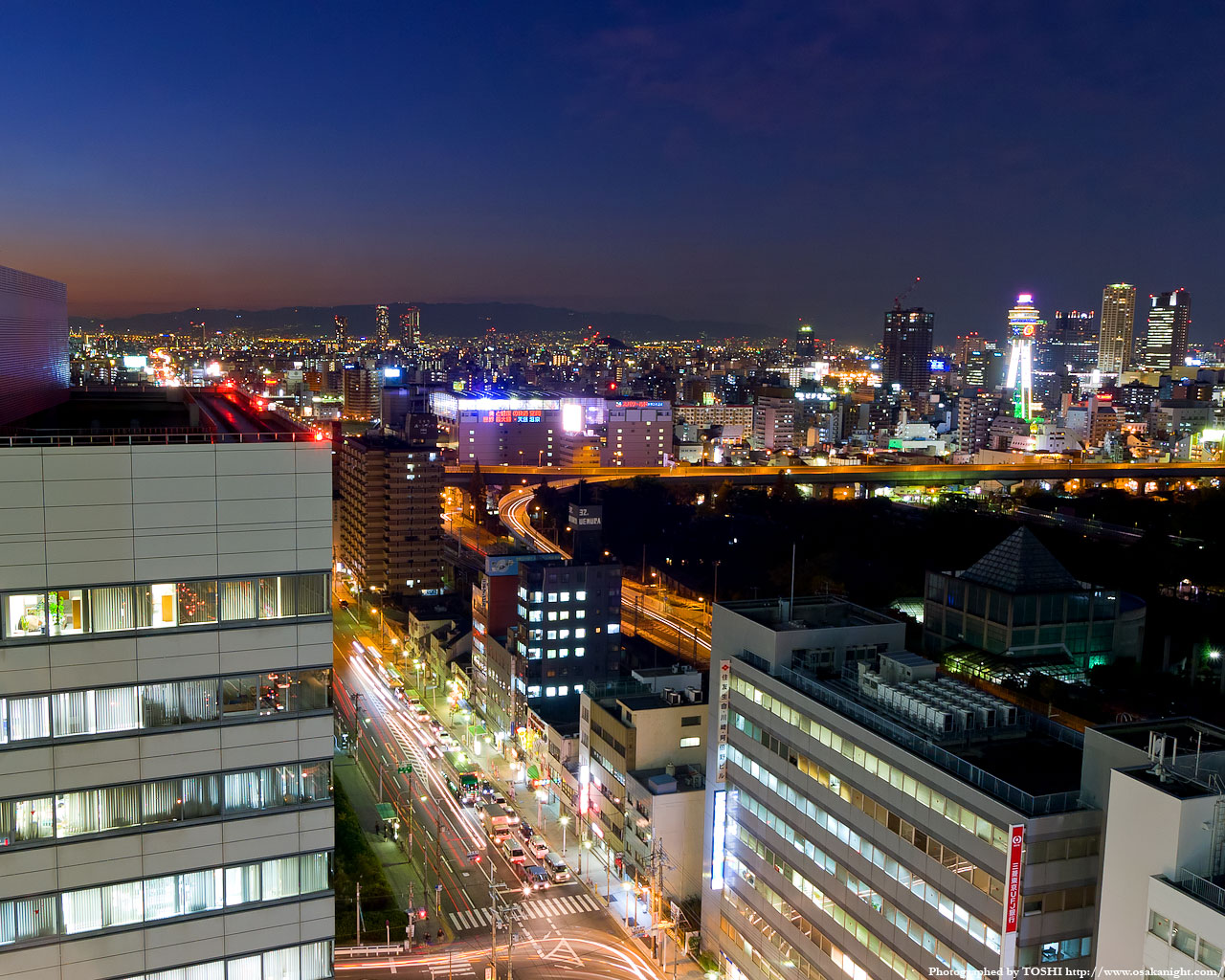 西方向大阪ベイエリア方面の夜景