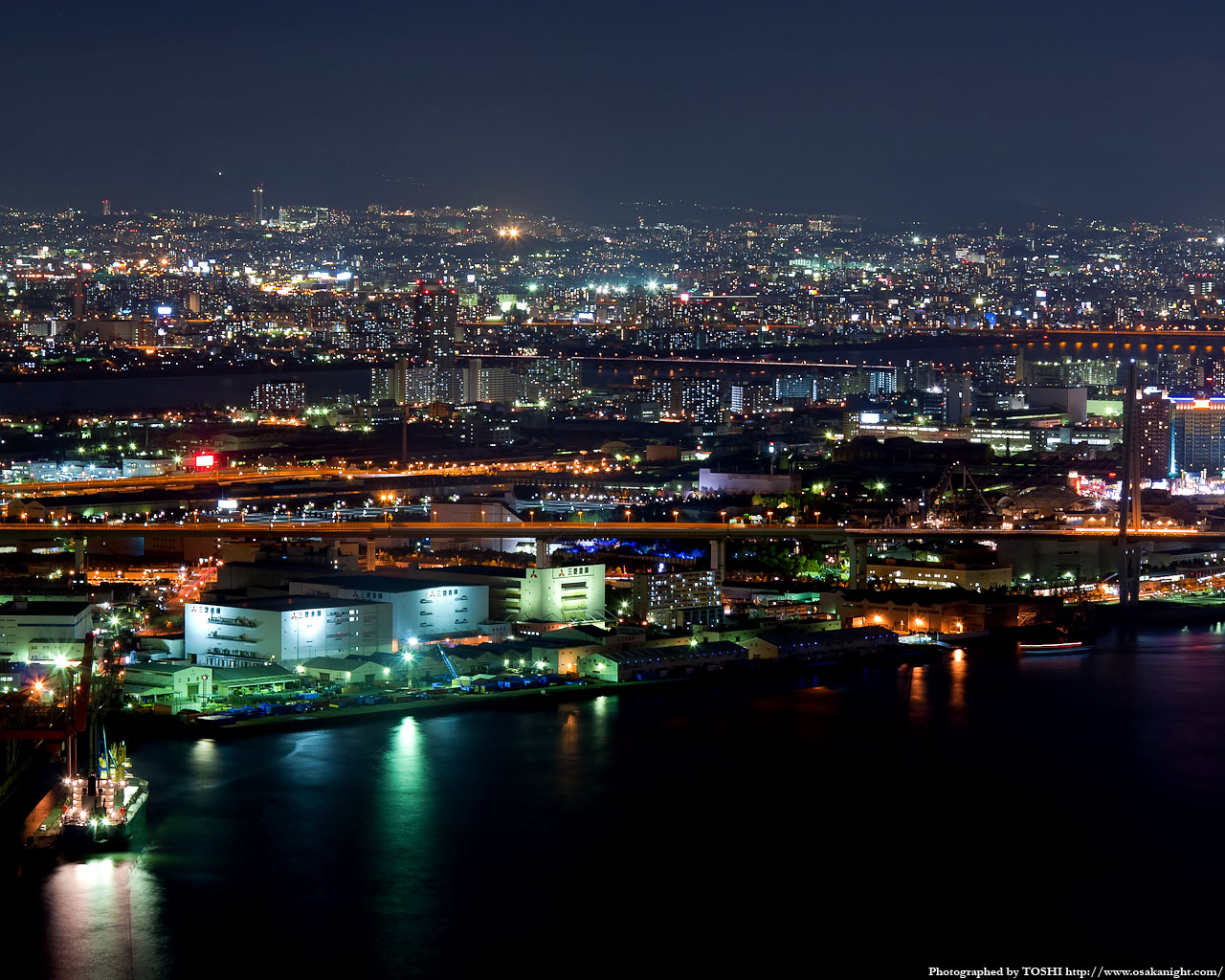 北港桜島周辺と北摂方面の夜景