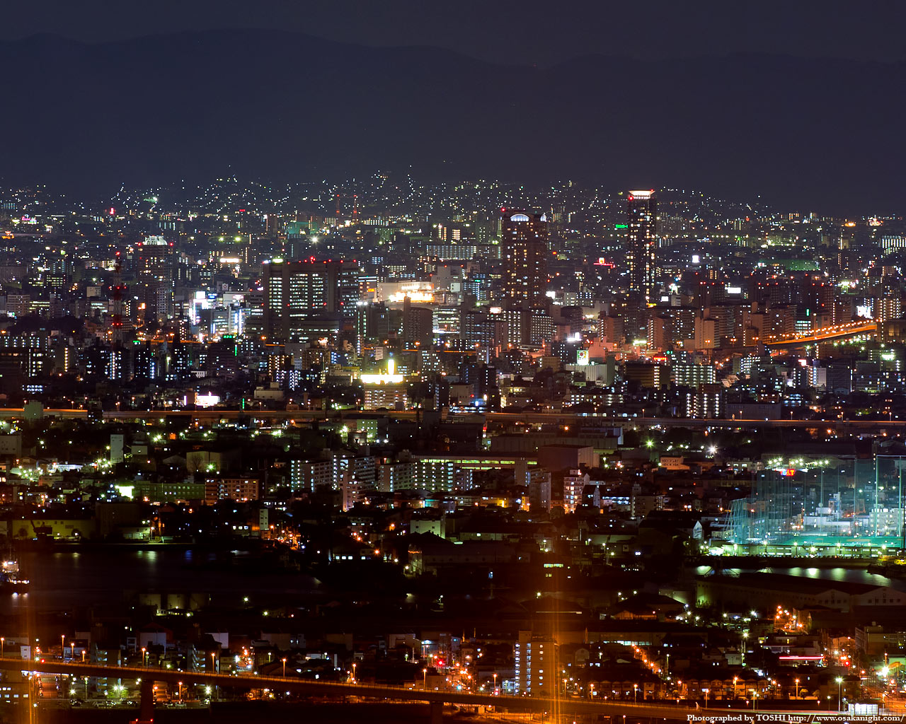 天王寺・阿倍野周辺の高層ビル群夜景