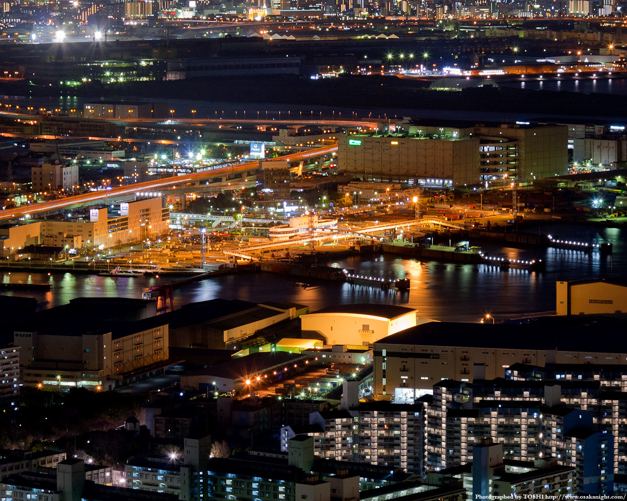 大阪南港フェリーターミナルの夜景