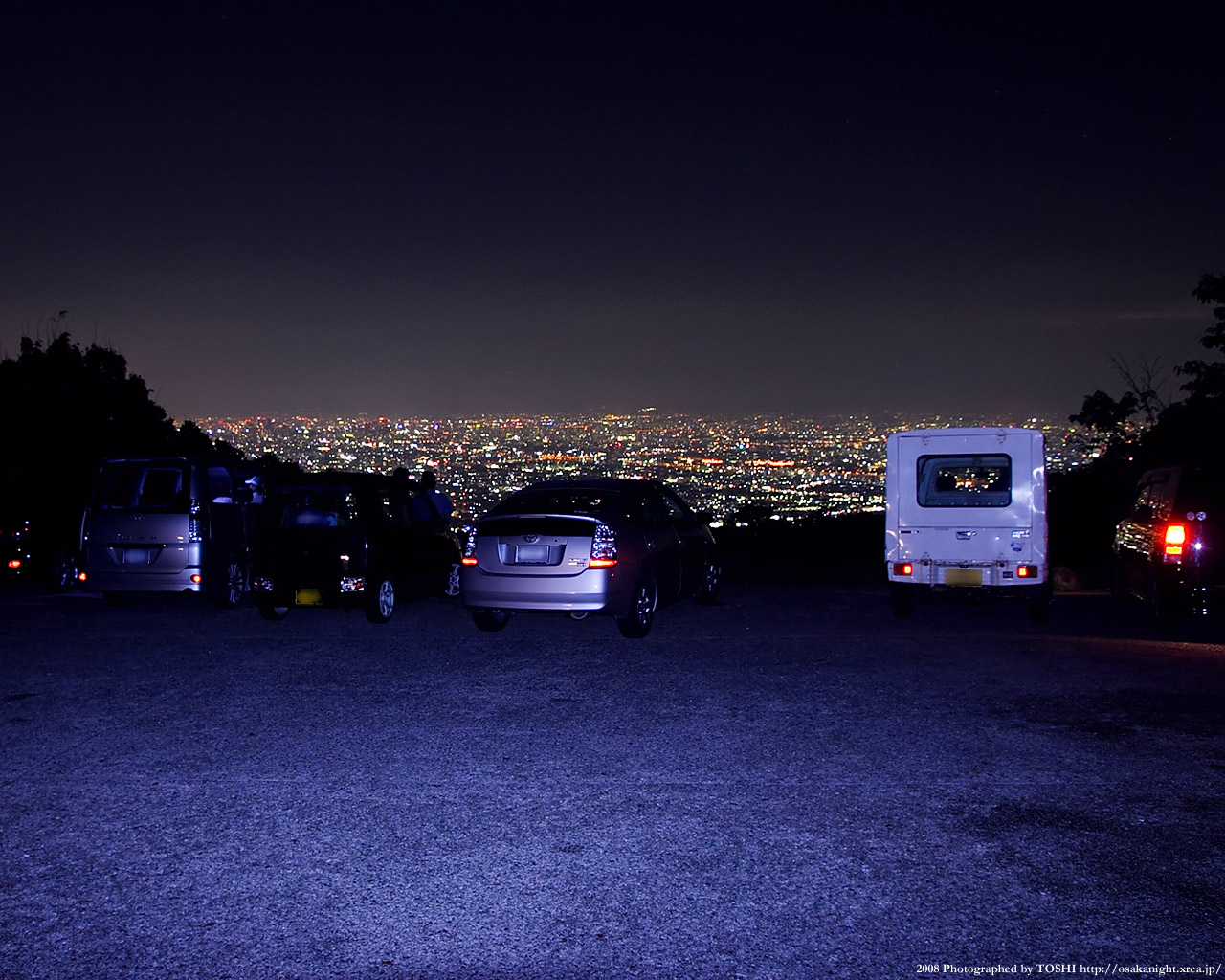 夜景の見える駐車スペース
