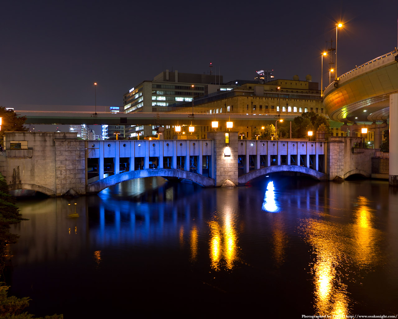 錦橋のライトアップ夜景2