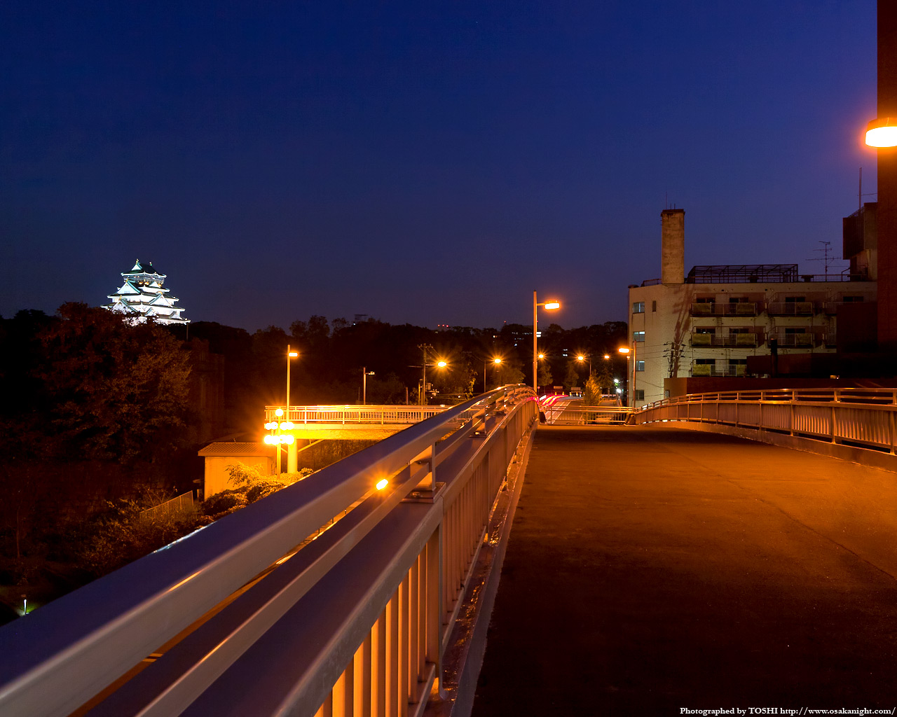 大坂橋と大阪城1